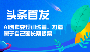 头条首发 AI创作变现训练营,打造属于自己的长期饭票-庄子聊项目