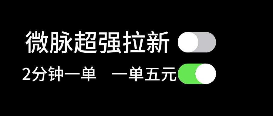 （11580期）微脉超强拉新， 两分钟1单， 一单利润5块，适合小白-庄子聊项目