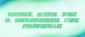 外贸训练营,由浅到深,学得超快,拆解外贸的底层逻辑,打破你对外贸的固有认知-庄子聊项目