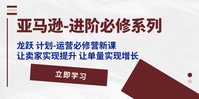 （11623期）亚马逊-进阶必修系列，龙跃 计划-运营必修营新课，让卖家实现提升 让单…-庄子聊项目