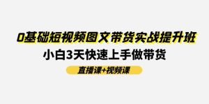 (11641期)0基础短视频图文带货实战提升班(直播课+视频课):小白3天快速上手做带货-庄子聊项目
