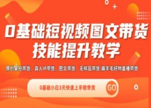 0基础短视频图文带货实操技能提升教学(直播课+视频课),0基础小白3天快速上手做带货-庄子聊项目