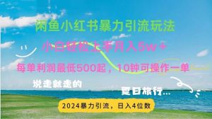 （11650期）2024暑假赚钱项目小红书咸鱼暴力引流，简单无脑操作，每单利润500+，…-庄子聊项目