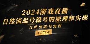 （11653期）2024游戏直播-自然流起号稳号的原理和实战，自然流起号流程（11节）-庄子聊项目