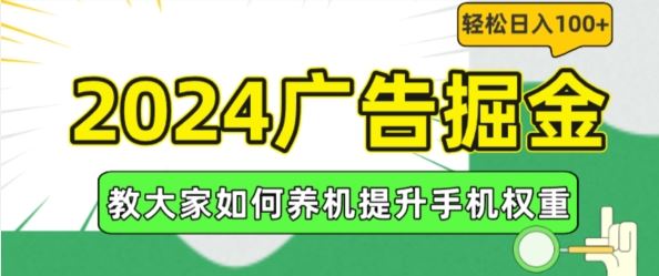 2024广告掘金，教大家如何养机提升手机权重，轻松日入100+【揭秘】-庄子聊项目