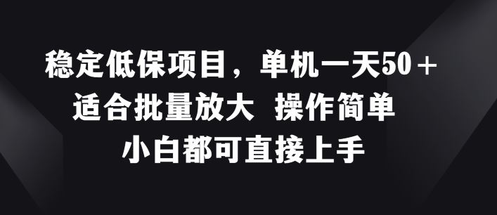 稳定低保项目，单机一天50+适合批量放大 操作简单 小白都可直接上手【揭秘】-庄子聊项目