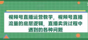 视频号直播运营教学,视频号直播流量的底层逻辑,直播卖货过程中遇到的各种问题-庄子聊项目