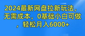 2024最新网盘拉新玩法，无需成本，0基础小白可做，轻松月入6000+-庄子聊项目