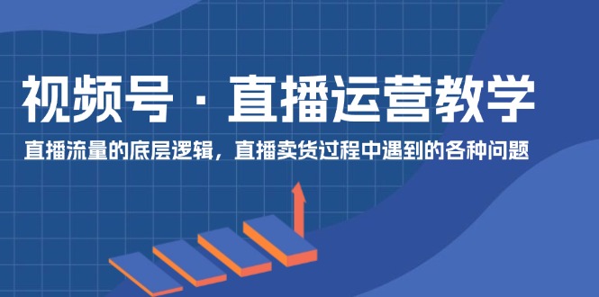 视频号直播运营教学：直播流量的底层逻辑，直播卖货过程中遇到的各种问题-庄子聊项目