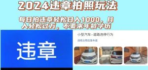 （11743期）2024违章拍照新玩法，推广躺赚+拍照赚钱双模式，日入1000+-庄子聊项目