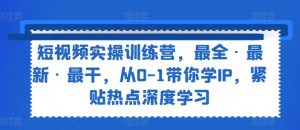 短视频实操训练营,最全·最新·最干,从0-1带你学IP,紧贴热点深度学习-庄子聊项目