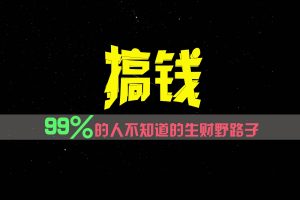 99%的人不知道的生财野路子，只掌握在少数人手里！-庄子聊项目