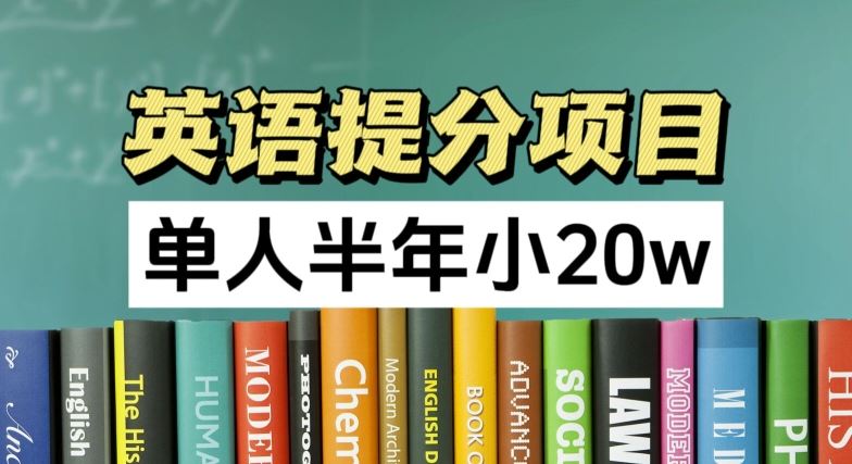 英语提分项目，100%正规项目，单人半年小 20w-庄子聊项目