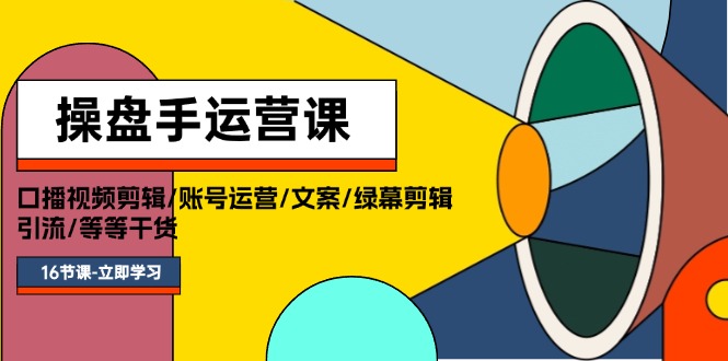 （11803期）操盘手运营课程：口播视频剪辑/账号运营/文案/绿幕剪辑/引流/干货/16节-庄子聊项目