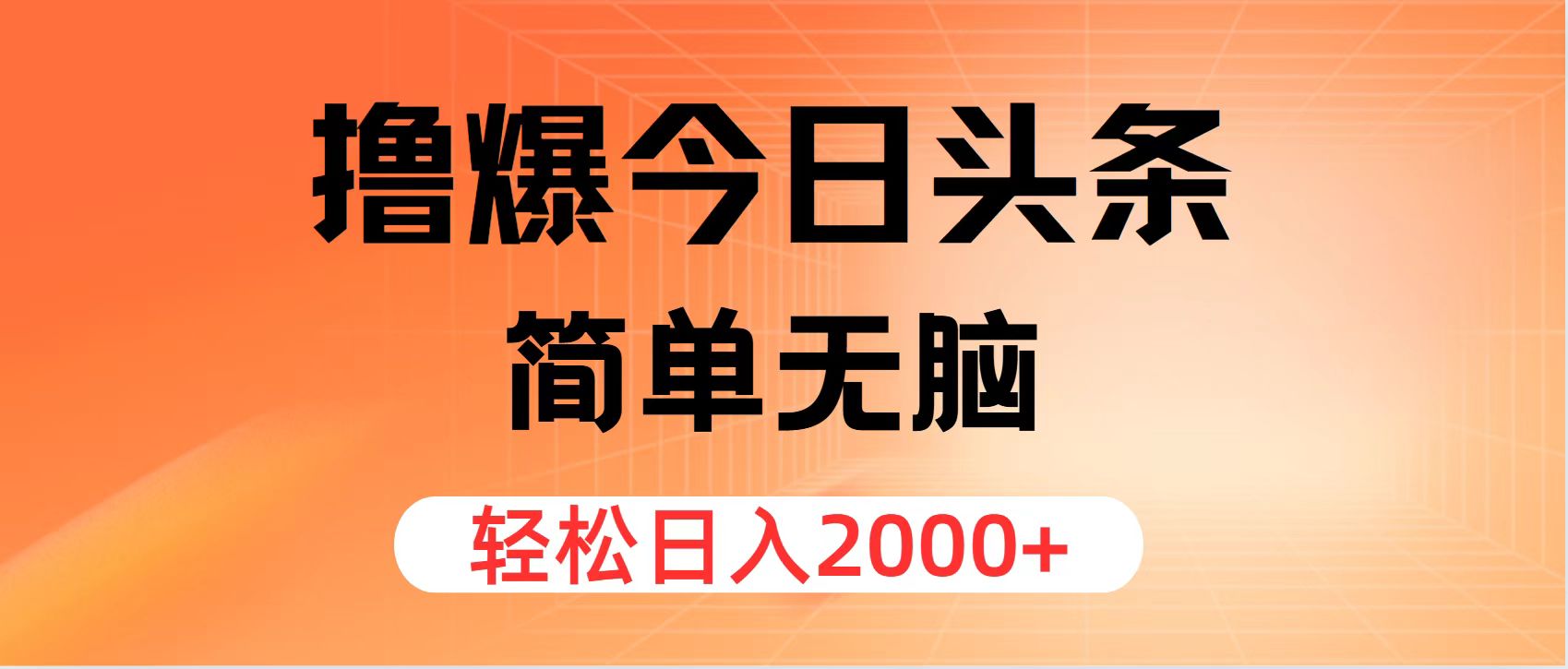 （11849期）撸爆今日头条，简单无脑，日入2000+-庄子聊项目