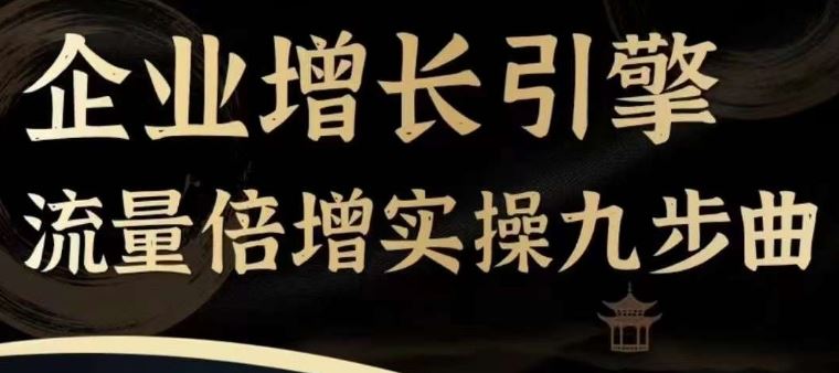 企业增长引擎流量倍增实操九步曲，一套课程帮你找到快速、简单、有效、可复制的获客+变现方式，-庄子聊项目
