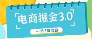 电商掘金3.0一单撸3份收益,自测一单收益26元-庄子聊项目