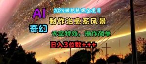 2024短视频掘金项目,AI制作治愈系风景,奇幻天空特效,操作简单,日入3位数【揭秘】-庄子聊项目