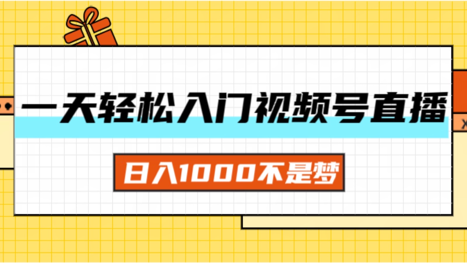 （11906期）一天入门视频号直播带货，日入1000不是梦-庄子聊项目