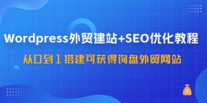 WordPress外贸建站+SEO优化教程,从0到1搭建可获得询盘外贸网站(57节课)-庄子聊项目