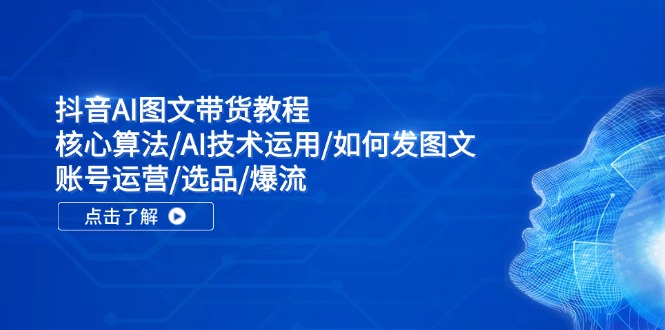 （11958期）抖音AI图文带货教程：核心算法/AI技术运用/如何发图文/账号运营/选品/爆流-庄子聊项目