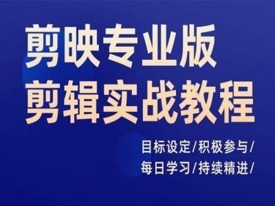 剪映专业版剪辑实战教程，目标设定/积极参与/每日学习/持续精进-庄子聊项目