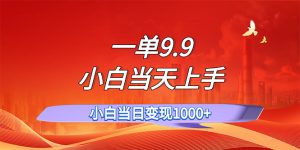 （11997期）一单9.9，一天轻松上百单，不挑人，小白当天上手，一分钟一条作品-庄子聊项目