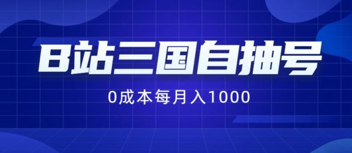 B站三国自抽号项目，0成本纯手动，每月稳赚1000【揭秘】-庄子聊项目