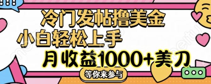冷门发帖撸美金项目，月收益1000+美金，简单无脑，干就完了【揭秘】-庄子聊项目