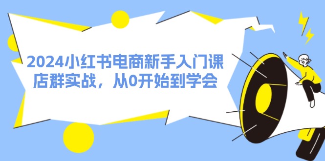 2024小红书电商新手入门课，店群实战，从0开始到学会（31节）-庄子聊项目