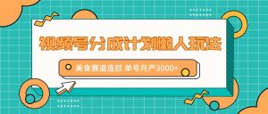 视频号分成计划懒人玩法,美食赛道连怼 单号月产3000+-庄子聊项目