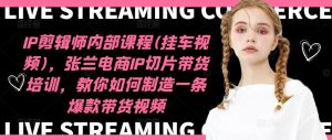 IP剪辑师内部课程(挂车视频),张兰电商IP切片带货培训,教你如何制造一条爆款带货视频-庄子聊项目