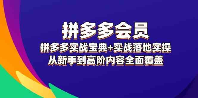 拼多多会员实战宝典+实战落地实操，从新手到高阶内容全面覆盖-庄子聊项目