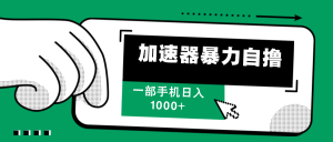(12104期)加速器暴力自撸,一部手机轻松日入1000+-庄子聊项目