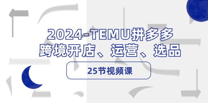 （12106期）2024-TEMU拼多多·跨境开店、运营、选品（25节视频课）-庄子聊项目