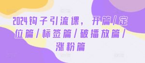 2024钩子引流课,开篇/定位篇/标签篇/破播放篇/涨粉篇-庄子聊项目
