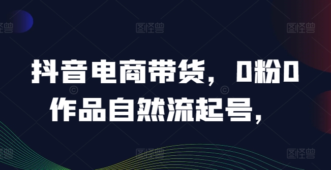 抖音电商带货，0粉0作品自然流起号，热销20多万人的抖音课程的经验分享-庄子聊项目