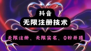抖音无限实名技术2.0,一个身分证可以实名无数个抖音,几分钟一个自己看教程操作-庄子聊项目