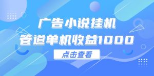 （12198期）广告小说挂机管道单机收益1000+-庄子聊项目