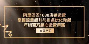 阿里巴巴1688店铺运营，掌握流量飙升与排名优化秘籍 年销百万核心运营策略-庄子聊项目