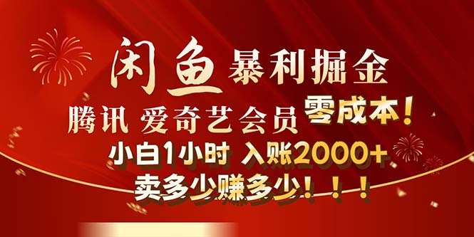 （12236期）闲鱼全新暴力掘金玩法，官方正品影视会员无成本渠道！小白1小时收…-庄子聊项目