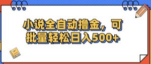 (12244期)小说全自动撸金,可批量日入500+-庄子聊项目