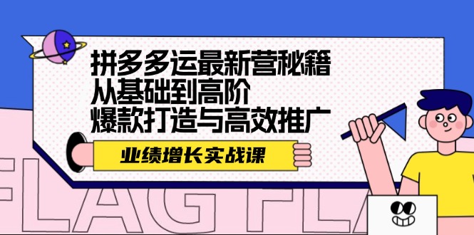 （12260期）拼多多运最新营秘籍：业绩 增长实战课，从基础到高阶，爆款打造与高效推广-庄子聊项目