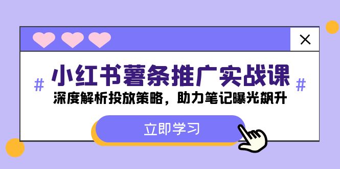 小红书-薯条推广实战课：深度解析投放策略，助力笔记曝光飙升-庄子聊项目