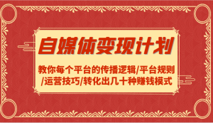 自媒体变现计划-教你每个平台的传播逻辑/平台规则/运营技巧/转化出几十种赚钱模式-庄子聊项目