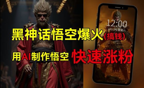 黑神话悟空爆火，已有人利用这波热点变现几十万，普通人也可用AI蹭上这波热度搞钱，有多重变现方法-庄子聊项目