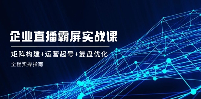 企业直播霸屏实战课：矩阵构建+运营起号+复盘优化，全程实操指南-庄子聊项目