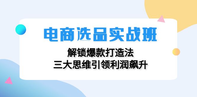 （12398期）电商选品实战班：解锁爆款打造法，三大思维引领利润飙升-庄子聊项目