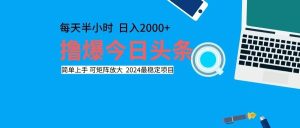 （12401期）撸今日头条，单号日入2000+可矩阵放大-庄子聊项目