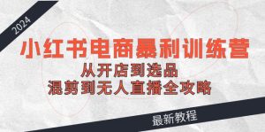 2024小红书电商暴利训练营：从开店到选品，混剪到无人直播全攻略-庄子聊项目